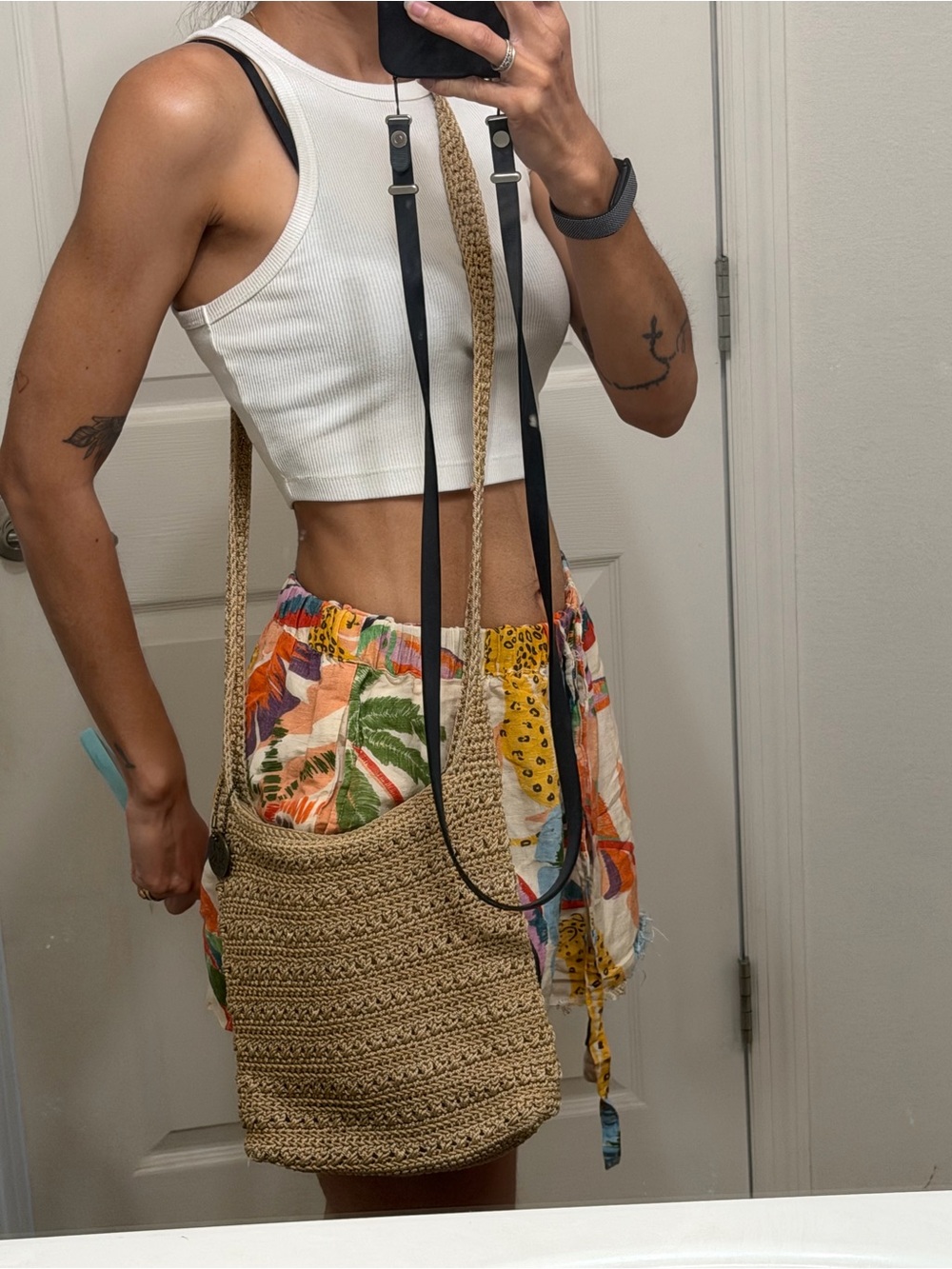 The Sak Crochet Crossbody Bag Beige Boho Festival Beach Purse